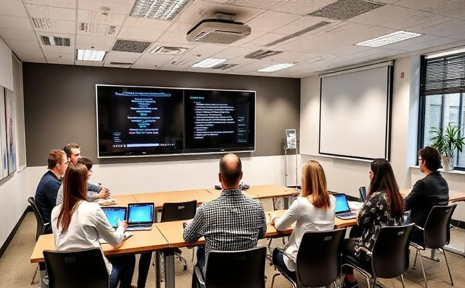 Modern marketing course classroom